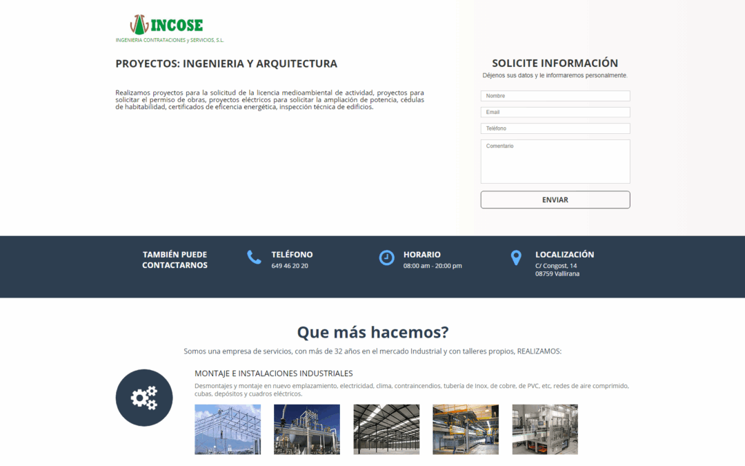 Landing page ingenieria