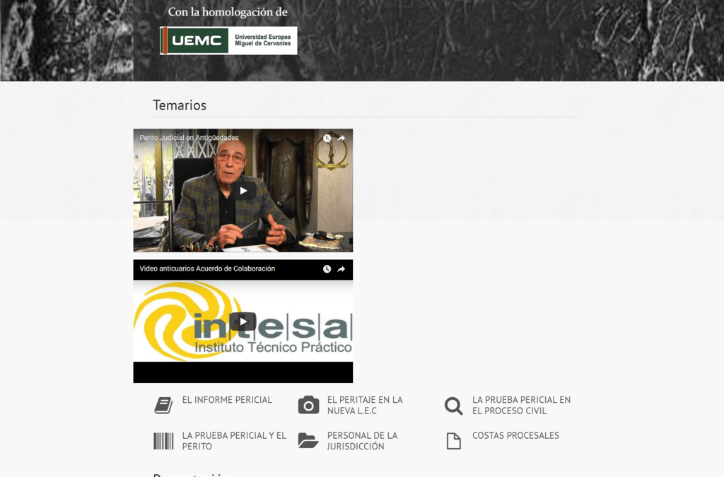 Proyecto Curso de Perito en Antigüedades