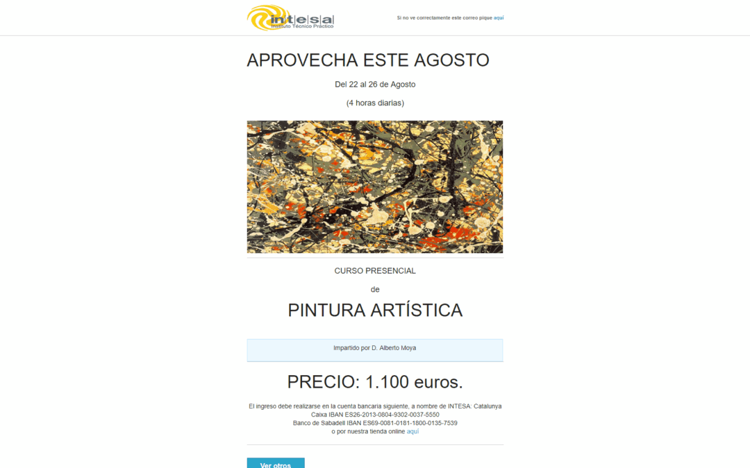 Plantilla email curso pintura