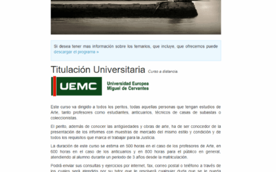 Plantilla email curso perito antigüedades