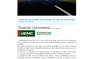 Plantilla email curso tasador tráfico