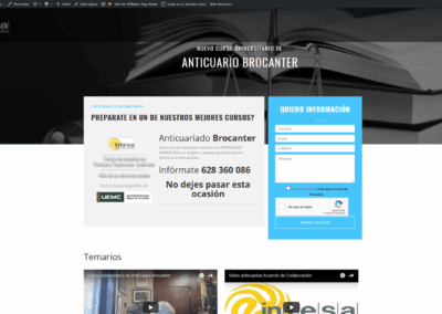 Actualización web curso anticuario brocanter 2018