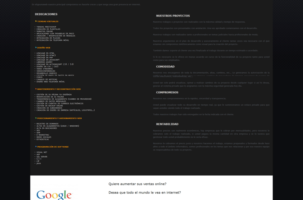 Eligeunaweb año 2007