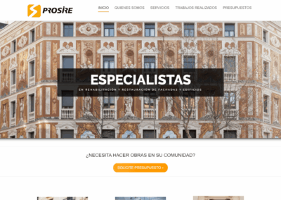Modificación web de empresa de rehabilitación de fachadas