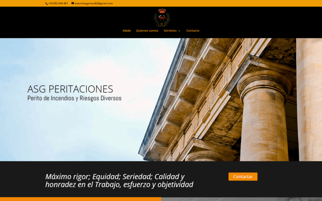Página web Perito en incendios