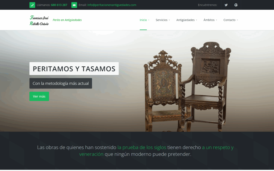 Página web Peritación en antigüedades